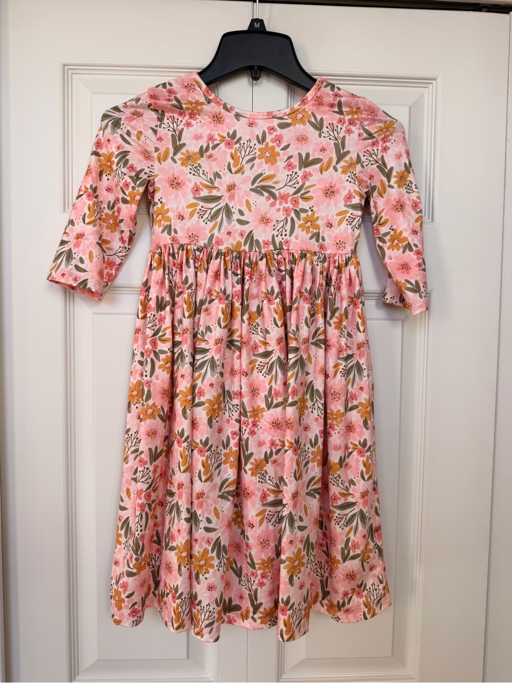 Mila & Rose Girls' Pink Floral Long Sleeve Dress